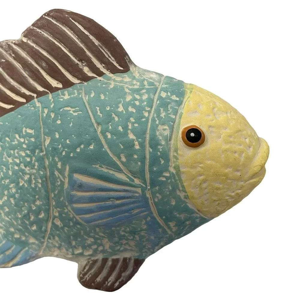 Vintage K's Collection‎ Collectible Fish Figurine Sculpture Ceramic Multi